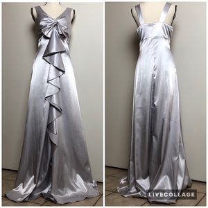 Silver Metallic Long Gown in Large - NWT